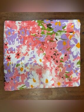 Vintage Fashion Manor Double Flat Sheet Floral Penn-Prest No Iron Like New